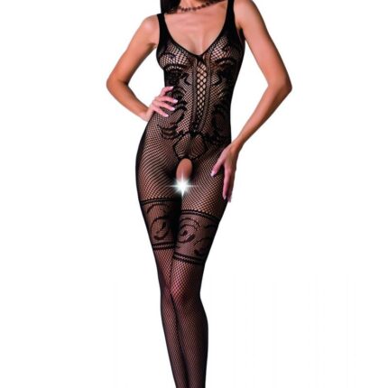 schwarzer ouvert Bodystocking BS069 von Passion
