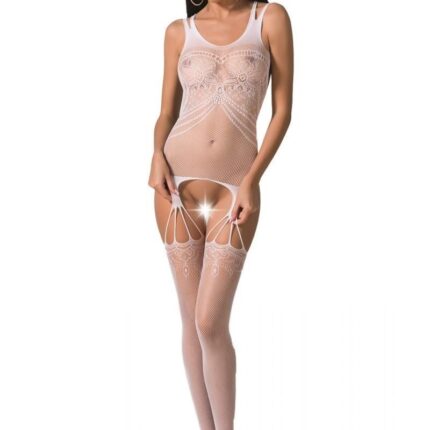 weißer ouvert Bodystocking BS070 von Passion