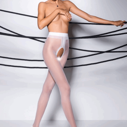 ouvert Strumpfhose TI OPEN 007 weiß von Passion Erotic Line