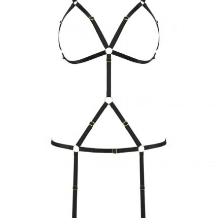 schwarzes Harness Dress PA595766 von Passion Devil Collection