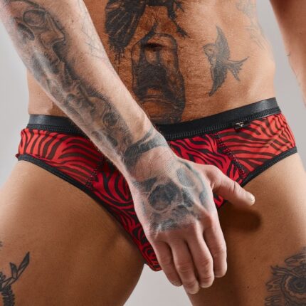 Netz-Slip REAndres001 schwarz/rot - L