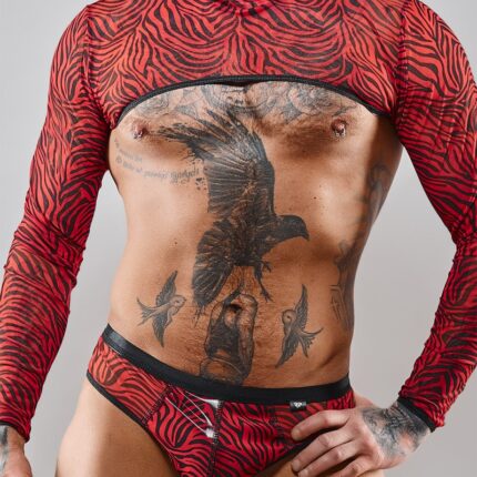 Crop Top RELeonel001 schwarz/rot - 2XL