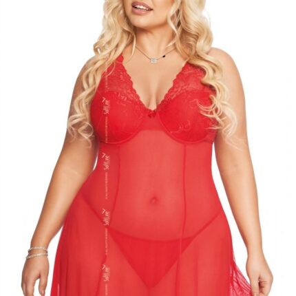 rotes Chemise 1892 von Softline Pluse Size Collection