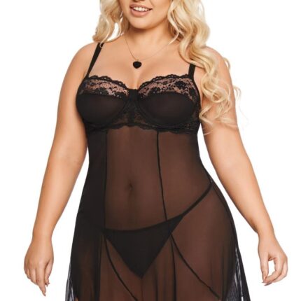 schwarzes Chemise 1895 von Softline Pluse Size Collection