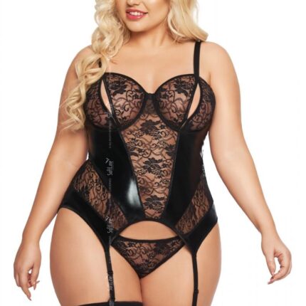 schwarzes Strapshemd-Set 1897 - 2XL