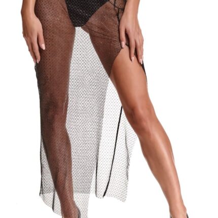 langer schwarz/silberner Rock STChiara001 von Demoniq Silver Touch Collection