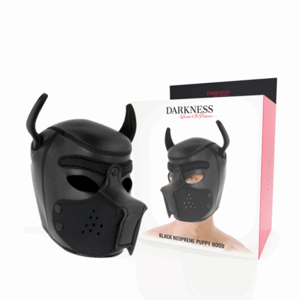 DARKNESS - NEOPREN-HUNDEMASKE MIT ABNEHMBARER MAULE L