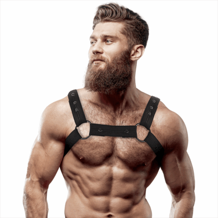 FETISH SUBMISSIVE ATTITUDE - VERSTELLBARER NEOPREN-BRUST-SPORT-HARNESS FÜR MNNER
