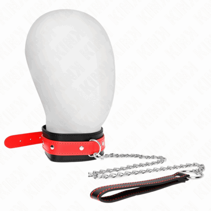 KINK - HALSKETTE MIT ROTEM BAND 65 CM VERSTELLBAR 36-43 CM X 5 CM