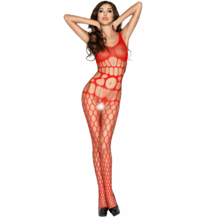 PASSION - WOMAN BS032 ROTER BODYSTOCKING, EINE GRÖSSE