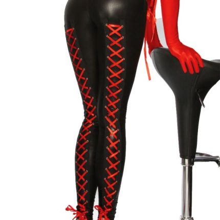Wetlook-Leggings mit Schnürung S