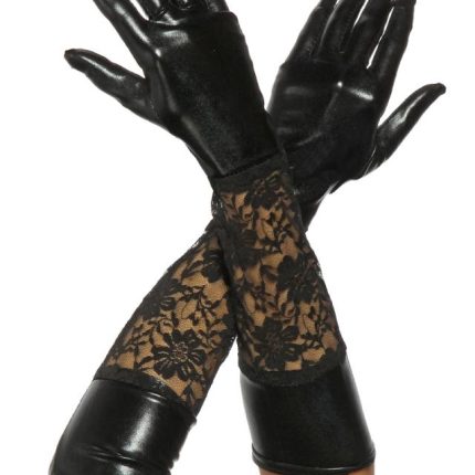 Wetlook-Handschuhe mit Spitze OS