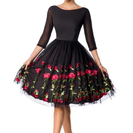 besticktes Premium Vintage Swingkleid 2XL