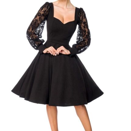 elegantes Kleid mit Spitzenärmel S