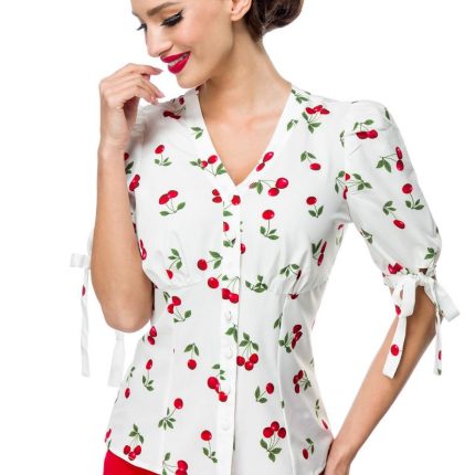 Bluse mit Kirschenmuster 2XL