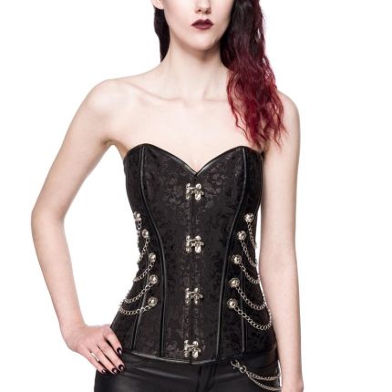 Punk/Gothic-Corsage aus Brokat S