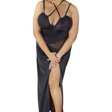 schwarzes langes Kleid C/4002 50/52 von Andalea