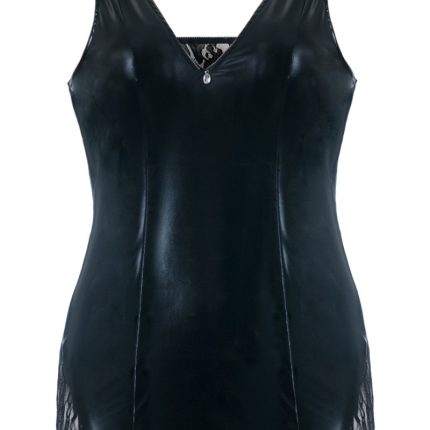 schwarzes Wetlook Chemise SB/1002 46/48 Sexy Base Kollektion by Andalea