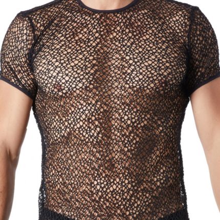 schwarzes Netz T-Shirt Fetish 810-77 - S