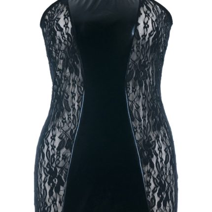 schwarzes Wetlook Chemise SB/1004 54/56 Sexy Base - Größe 54
