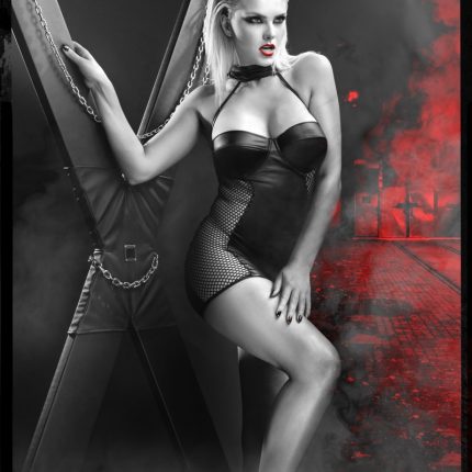 schwarzes Minikleid DDFeme001 von Demoniq Dark Desire Collection