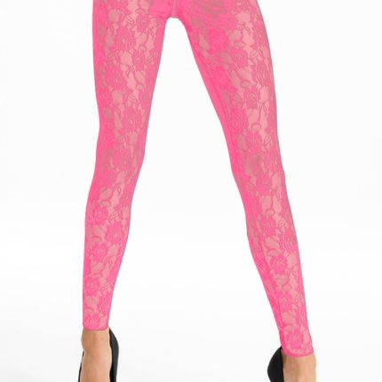 pinke Spitzen Leggings LG008 - XL - Größe XL