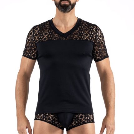 schwarzer Herren T-Shirt 2407-81 von Look Me - Größe 81