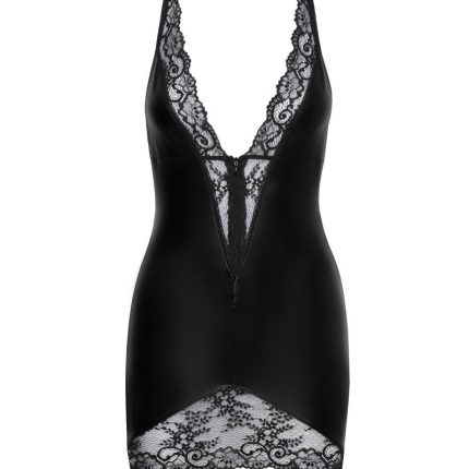 F283 Powerwetlook Minikleid - S - Größe S