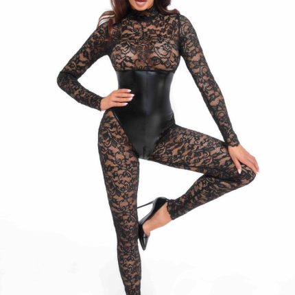 F299 Bodystocking mit Unterbrust-Corsage von Noir Handmade