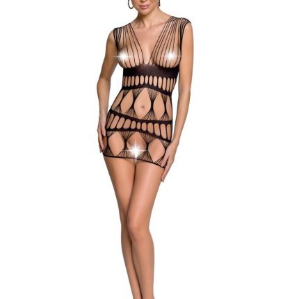 schwarzes Netzkleid BS089 - S/L - Größe S