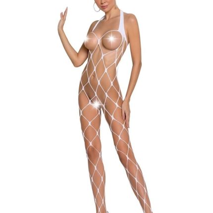 weißer ouvert Bodystocking BS091 - S/L - Größe S